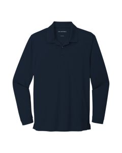 Port Authority K110LS Dry Zone Unisex Customizable River Blue Navy Long Sleeve UV Moisture-Wicking Polo Shirt - Polyester - 4X
