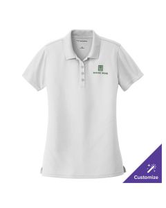 Port Authority LK110 Dry Zone Women's Customizable White Short Sleeve UV Moisture-Wicking Polo Shirt - Polyester - 4X