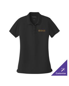 Port Authority LK110 Dry Zone Women's Customizable Deep Black Short Sleeve UV Moisture-Wicking Polo Shirt - Polyester - M
