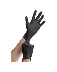Noble Nitrile Black All-Purpose Powder-Free Disposable 4 Mil Thick Gloves - Medium - 100/Box
