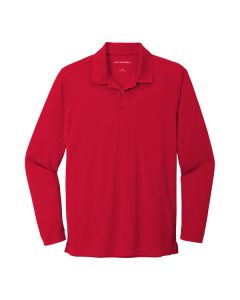Port Authority K110LS Dry Zone Unisex Customizable Rich Red Long Sleeve UV Moisture-Wicking Polo Shirt - Polyester - M