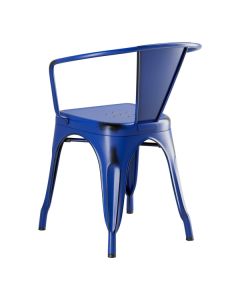 Lancaster Table & Seating Alloy Distressed Blue Quartz Outdoor Arm Chair