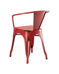 Lancaster Table & Seating Alloy Distressed Ruby Red Outdoor Arm Chair