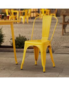 Lancaster Table & Seating Alloy Citrine Yellow Outdoor Cafe Chair