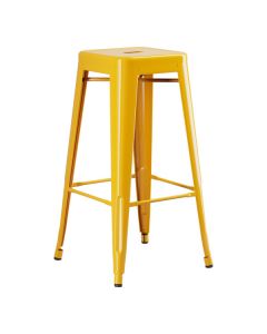 Lancaster Table & Seating Alloy Citrine Yellow Outdoor Backless Barstool