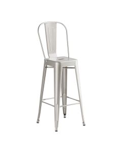 Lancaster Table & Seating Alloy Silver Indoor Cafe Barstool