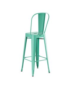 Lancaster Table & Seating Alloy Aquamarine Outdoor Cafe Barstool