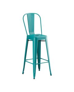 Lancaster Table & Seating Alloy Teal Topaz Outdoor Cafe Barstool