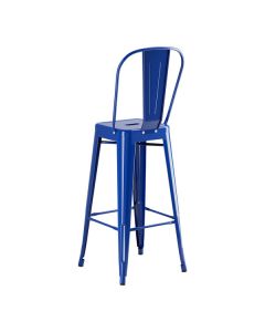 Lancaster Table & Seating Alloy Blue Quartz Outdoor Cafe Barstool