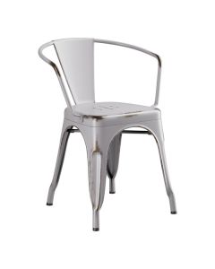 Lancaster Table & Seating Alloy Distressed Nickel Gray Outdoor Arm Chair