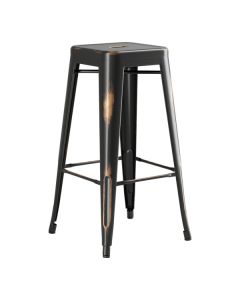 Lancaster Table & Seating Alloy Distressed Copper Outdoor Backless Barstool