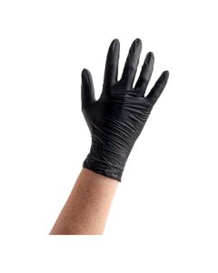 Noble 2.5 Mil Black All-Purpose Powder-Free Disposable Nitrile Gloves - Large - 200/Box