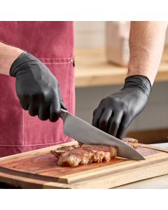 Noble 2.5 Mil Black All-Purpose Powder-Free Disposable Nitrile Gloves - Small - 2,000/Case